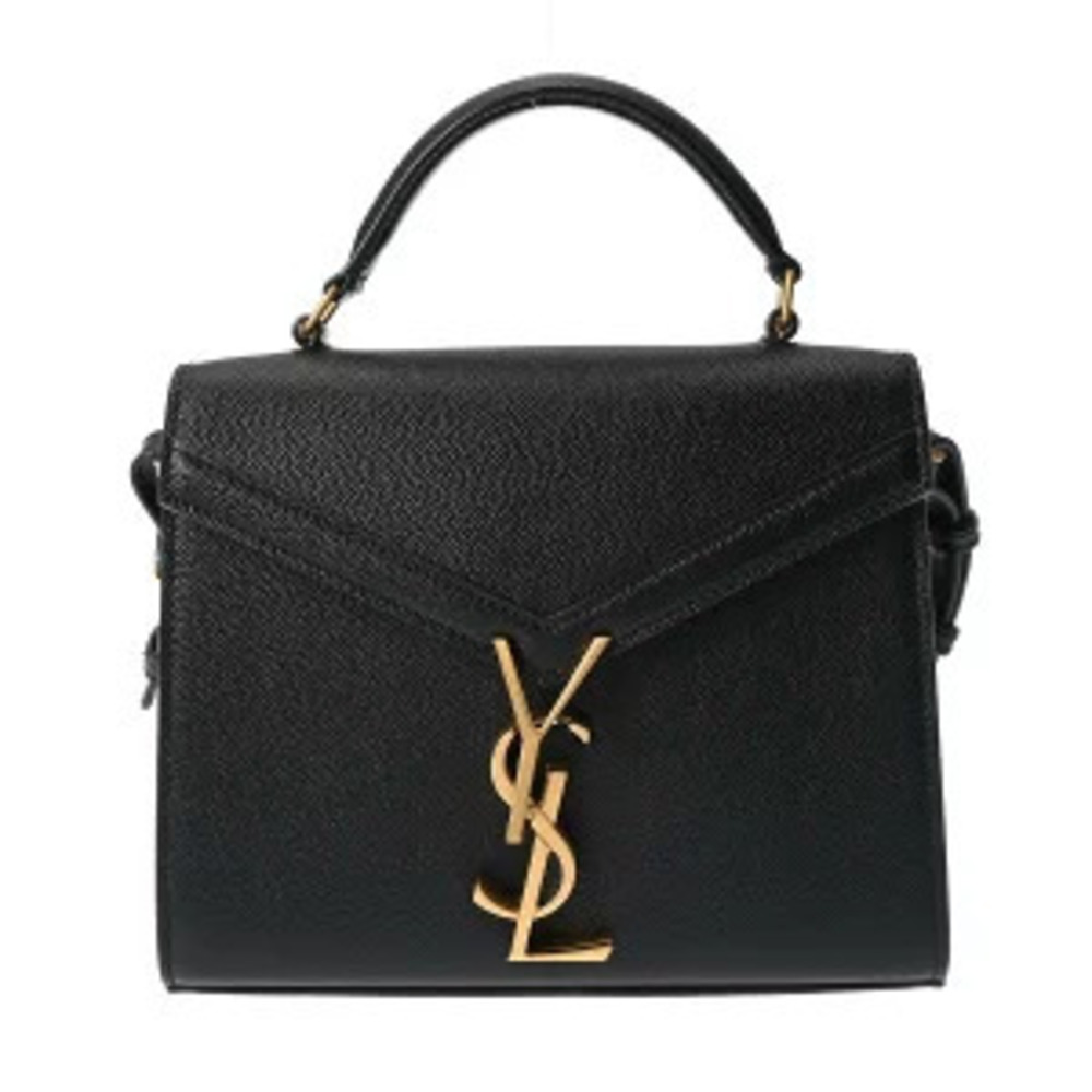 Saint Laurent Cassandra Top Handle Bag Black Grained Calf Leather Handbag